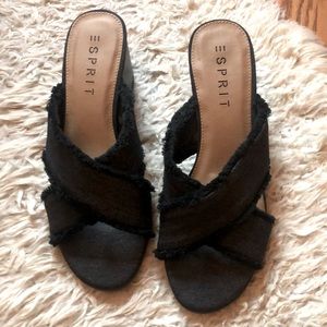 Never worn Esprit denim criss cross sandals